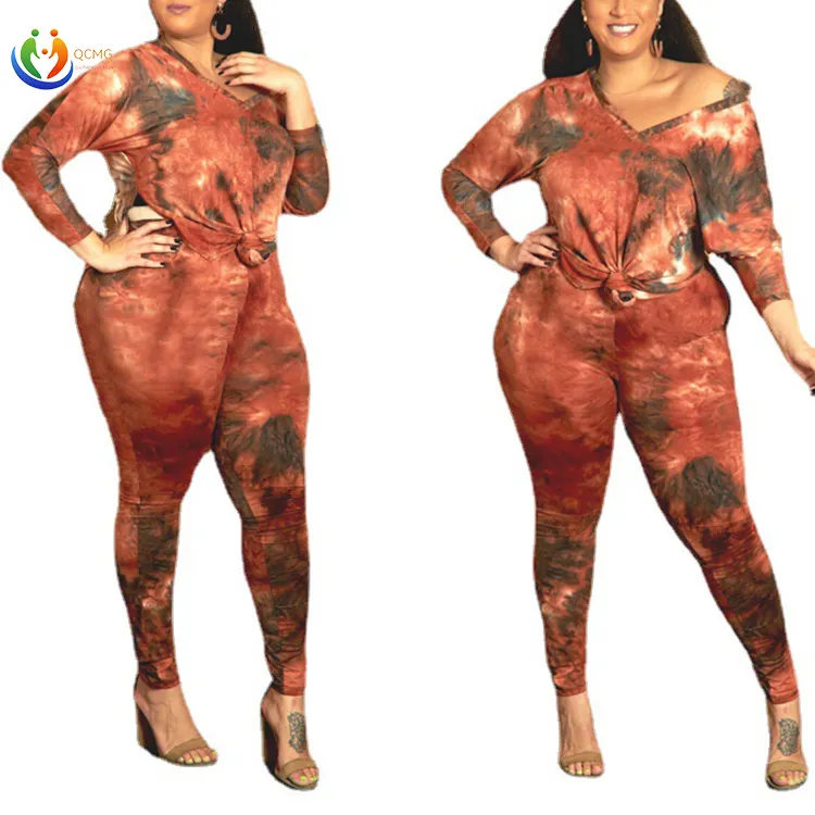 Hot selling printed plus size women's casual wear, two-piece top pants loose suit women's suit