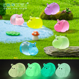 Nouveaux produits transfrontaliers Chenjun : Adorables petits jouets en peluche hippopotame avec motifs lumineux, accessoires décoratifs DIY - Product Image 2