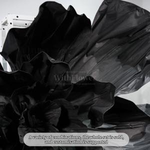 ดอกไม้กระดาษทำมือสีดำขนาดใหญ่ งานศิลปะสามมิติ สำหรับตกแต่งฉากหลังงานแต่งงาน - Product Image 5