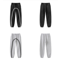 Pantalones Deportivos Casuales de Alta Calidad, Estilo Urbano, Lavados con Efecto Desgastado, Holgados, con Rayas en Contraste, Tipo Harem, para Hombre
