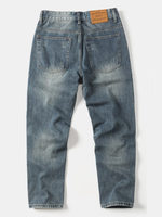 Jeans vintage à jambe droite délavés