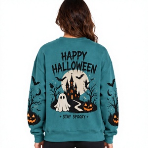 <b>Halloween</b> <b>Sweatshirt</b> Spooky Pumpkin Printed Front High Quality Oversized Crew Neck Long Sleeve Pullover Unisex Autumn Winter - Product Image 5