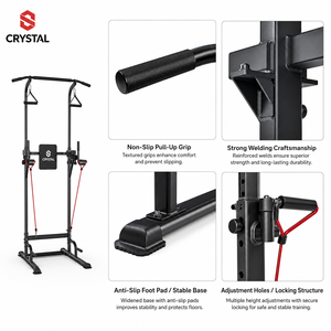 อุปกรณ์ออกกำลังกายแบบดึงข้อศอก SJ81 Power Tower พร้อมสายรัดต้านทานปรับได้ สำหรับใช้ในบ้าน - Product Image 2