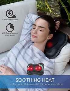 Home Shiatsu Neck Back Massager Deep Tissue Kneading Electric <b>Vibrator</b> Infrared Massage Pillow Heat Timing <b>Control</b> Gift Box - Product Image 5