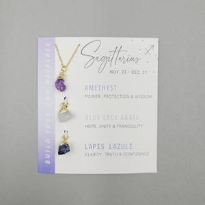 Personalizado doce collar del zodiaco perla tarjeta moda piedra Natural cristal Acero inoxidable piedra colgante aniversario - Product Image 4