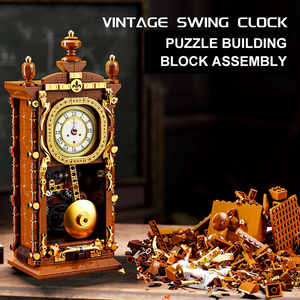 Orologio a Pendolo Retrò Missile Bear, Modello <span class=keywords><strong>3D</strong></span> T2109, 751 Pezzi, Blocchi di Costruzione Educativi in Plastica ABS, Fantascienza - Product Image 3