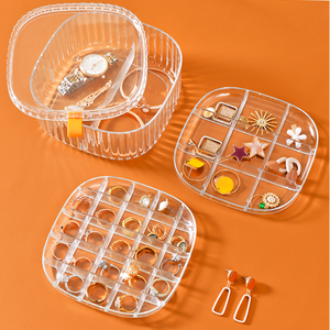 2024 New Clear <b>Acrylic</b> Women Drawer Desk <b>Jewelry</b> 3 Layer Organizer Tray for Display Only - Product Image 2