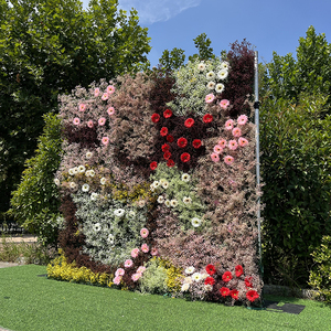 Ventes d'usine Mur de fleurs en <span class=keywords><strong>soie</strong></span> 3D Rose blanche 8 pieds x 8 pieds Rouleau de fond de scène de mariage Photographie d'événements Décoration de haute qualité - Product Image 3