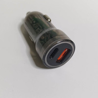 daya mobil pengisian daya Super cepat 20W & 18w USB tipe-c 38w & C Port ganda paduan seng transparan kualitas tinggi