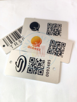 Grabado personalizado Placa de código QR Acero inoxidable 304 Grabado Diferentes números de código QR para cada etiqueta