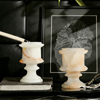 SAIDKOCC Moderner Minimalistischer Natürlicher Jade-Aromatherapie-Becher Ornament für Wohnzimmer Eingangsbereich Schlafzimmer Restaurant Heimdekoration