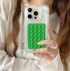 Coque de téléphone simple et transparente en silicone avec ventouse pour Samsung Galaxy S26 Ultra S25 S23 A57 A56, protection et poignée <span class=keywords><strong>selfie</strong></span> anti-stress - Product Image 4
