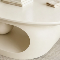 Table basse en marbre, table basse ovale, table centrale moderne, table basse à base sphérique, table de salon de luxe, table créative