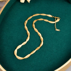 Nuova collana girocollo a catena di serpente in acciaio inossidabile di lusso da donna intrecciata con placcatura in oro gioielli in stile regalo carino - Product Image 3