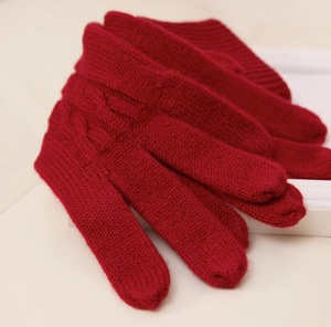 Gants d'hiver élégants en <span class=keywords><strong>cachemire</strong></span> pour femme - Mitaines tricotées chaudes à doigts complets pour le cyclisme, design multifonctionnel - Product Image 4