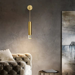 Zèle Éclairage Moderne En Laiton Applique Murale Longue Bande LED Usage Intérieur Nouveau Design Chevet Salon UL Certifié Marbre Acrylique - Product Image 3