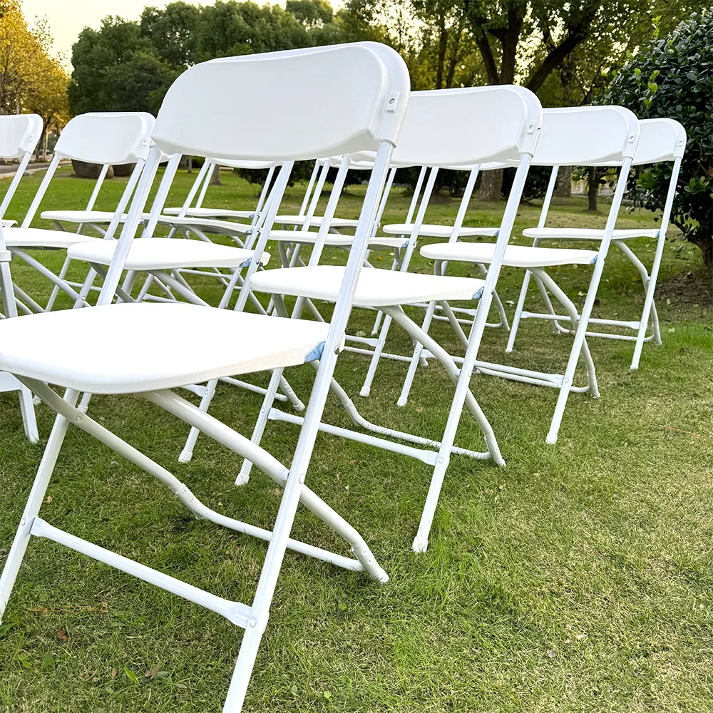 Folding Chairs Garden Use Plastic Cheap Wholesale Outdoor for Party Wedding Garden White/black Powder Coating Outdoor Furniture