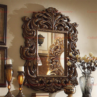 Ensemble de meubles de chambre à coucher sculptés à la main de style américain, lit king size avec revêtement en cuir, meubles de chambre à coucher, lit antique