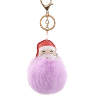 Porte-clés en peluche, cadeau de Noël, ornement de voiture minimaliste, boule suspendue de style nouveau, porte-clés Père Noël en fourrure