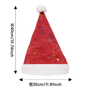 Gorro Navideño Tejido de Alta Calidad con Estrellas Coloridas y Estampado Dorado, para Fiestas Navideñas, Estilo Santa Claus - Product Image 1