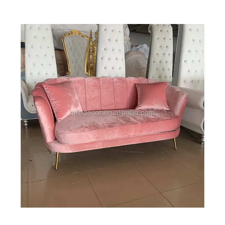 Canapé en velours de couleur rose, design moderne, pour salon et fête, décoration d'intérieur pour mariage