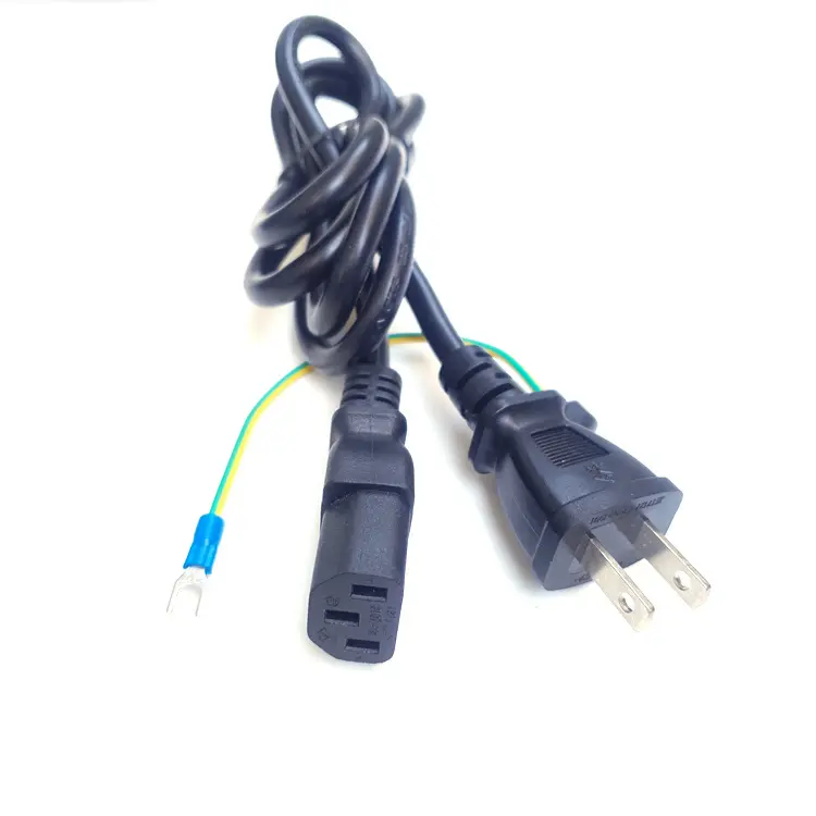 computer equipment Medical cable Pure copper core Japanese 2pin power cord cable with Ground wire