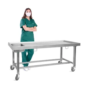SK-DT003 Metal morgue forense disección Postmortem desmontable cadáver mesa de autopsia con lavabo de los fabricantes