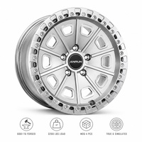 Jantes Beadlock forgées en argent usiné 17-22 pouces 6061-T6, jantes tout-terrain simulées, 6x5.5 8x170 pour Ford Bronco Ram TRX