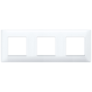 Vimar 3 Gang Wall <b>Switch</b> <b>Plate</b> White 27mm Length 8mm Width 0.9mm Height - Product Image 1