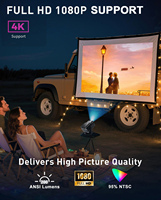 Mini projecteur intelligent portable HY320 HD Android 13 avec lampes LCD, résolution 720p, haut-parleurs intégrés pour les entreprises et l'éducation