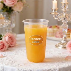 Vasos de Plástico Transparente Esmerilado en Forma de U con Logotipo Personalizado, 20 oz 500 ml, para Bodas, Jugos, Yogur y Bebidas - Product Image 5