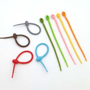 Attaches zippées en silicone multi-usages, détachables, multicolores, pour la maison et le bureau - Product Image 2