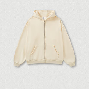 Sudadera con capucha con cremallera funcional para hombre personalizada 100% algodón <span class=keywords><strong>French</strong></span> Terry Blank Drop Shoulder Screen Print Hoodie para hombre - Product Image 5