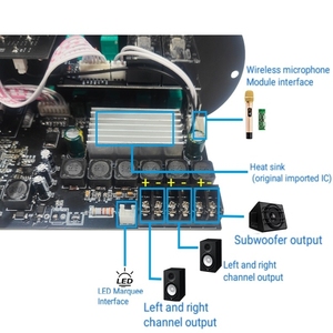 D1000 <span class=keywords><strong>C</strong></span>ông Suất Cao Kênh 2.1 Cho Bluetooth Home Board Khuếch Đại 50W + 50W + 100W USB/TF Hỗ Trợ Kép Mic Đầu Vào Nhôm - Product Image 6