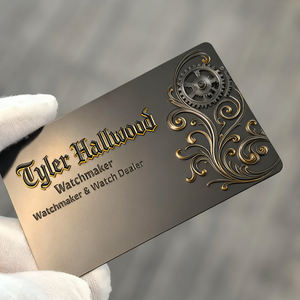 بطاقات معدنية أنيقة بالجملة بتشطيب مطفي كامل وشعار مخصص من الفولاذ المقاوم للصدأ كهدية تجارية - Product Image 1