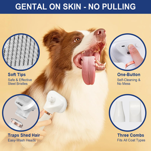 Secador de Mascotas Portátil Multifuncional para Perros y Gatos, Herramienta de Aseo con Vapor, Peine para Eliminar Pelo y Autolimpieza - Product Image 4