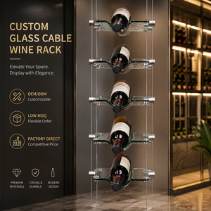 Sistema de Cables para Botellero con Control de <span class=keywords><strong>Tensión</strong></span> y Abrazaderas Laterales, Sistema de Cables de Bola para Bodega, Bar en Casa, Restaurante, Uso Pesado - Product Image 1