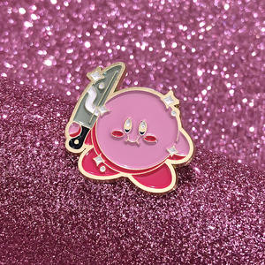2 hadiah perhiasan desain Pin Enamel lucu kartun Kirby Cosplay Pin lencana logam bros merah muda Pin Enamel kustom - Product Image 5