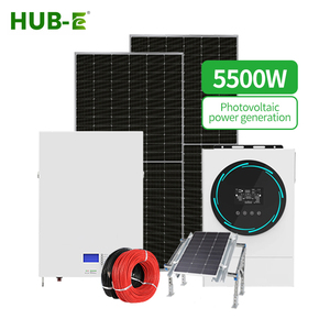 Kit de Sistema de Almacenamiento de Energía Solar para el Hogar de 5500W, Batería de Iones de Litio, Protección IP65, Sistema Híbrido de Paneles Solares para Techo - Product Image 1