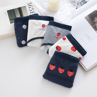 Lot de 6 culottes en coton (95%) pour jeunes filles, avec nœud mignon, douces, respirantes et unies, vêtements pour enfants 0503