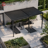 Pergola extérieure avec toit pliant en aluminium, auvent rétractable motorisé et système de pavillon pour applications de projets
