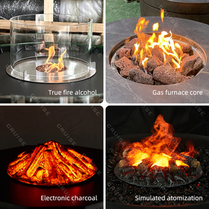 Chimenea independiente de crucero, hoguera para exteriores, estufa de hoguera de 800/1000/1200mm con núcleo de horno de madera/Gas/Alcohol sin humo - Product Image 4