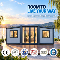Maisons modulaires de luxe préfabriquées en panneaux sandwich d'acier extensibles de Chine, couleurs personnalisées, garantie 5 ans pour hôtels