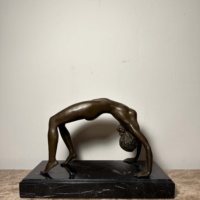 Statue en bronze de style européen représentant une femme regardant vers le haut, artisanat de style américain, figurine décorative, statue de figure humaine