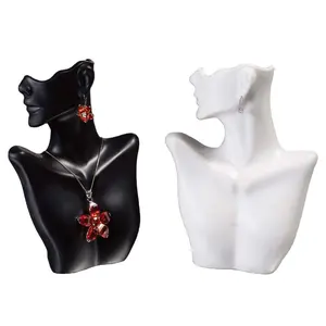 Vòng cổ và bông tai trang sức hiển thị Bust đứng sợi thủy tinh mannequin chủ Boutique với một phần khuôn mặt chi thân người giả