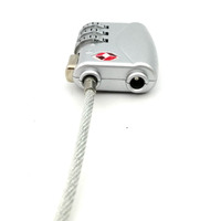 TSA-719 Serrure à combinaison à câble TSA de haute qualité en alliage de zinc à 3 chiffres pour bagages de voyage