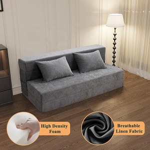 أريكة سرير قابلة للطي متعددة الاستخدامات، كنبة عالية الكثافة من الميموري فوم، كرسي نوم للضيوف مع وسائد - Product Image 6