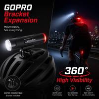 Lampe de casque de vélo à double interrupteur, avant et arrière, 200 lumens, étanche, LED super lumineuse, lampe de sécurité pour vélo de route et VTT