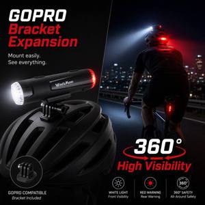 Dual-Schalter Fahrradhelm-Licht Vorne und Hinten 200 Lumen Wasserdichte Superhelle LED-Fahrrad-Sicherheitswarnleuchte für Rennrad <span class=keywords><strong>MTB</strong></span> Zubehör - Product Image 1