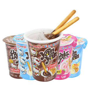 Meijis 25g bâtonnets de biscuits bâtonnets de biscuits trempés dans une sauce <span class=keywords><strong>au</strong></span> <span class=keywords><strong>chocolat</strong></span> biscuits à saveur de <span class=keywords><strong>yaourt</strong></span> à la fraise - Product Image 1